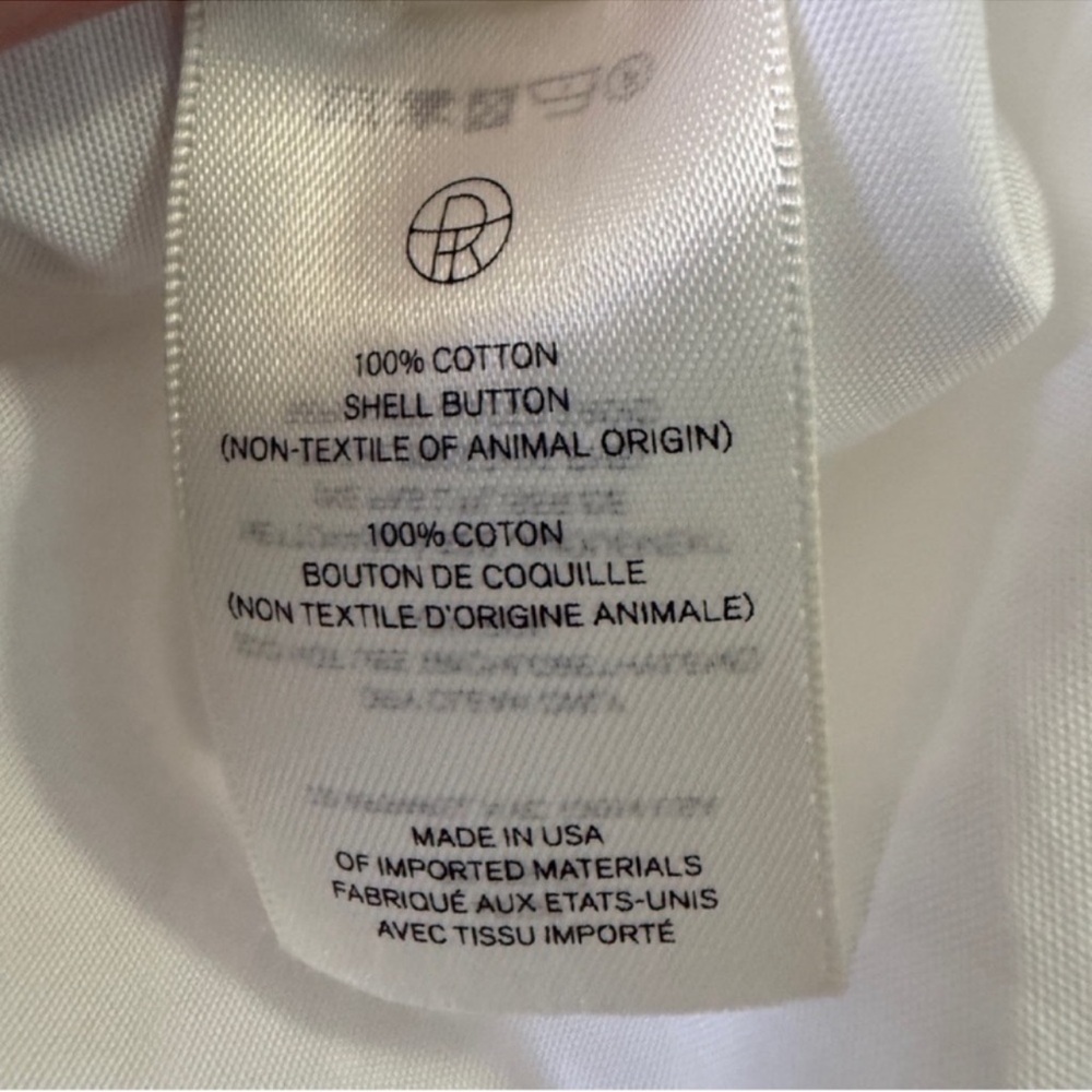 The Row White Cotton button up Shirt Size 8 Elongated Cuff - Picture 11 of 14